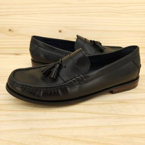 Cole Haan Pinch Men's Tassel Loafers Sz 10.5 M Black Leather Casual Dress Shoes